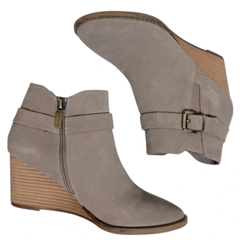 Blondo Natalia Suede Waterproof Ankle‎ Boot Bootie Tan Size 9.5